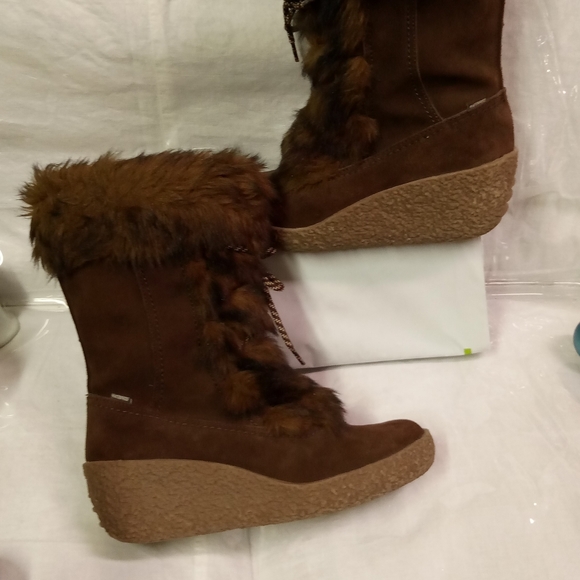 Brilliant Boots Waterproof  Insulated Brown Suede Leather Winter Sz 8.5W… - Picture 1 of 12
